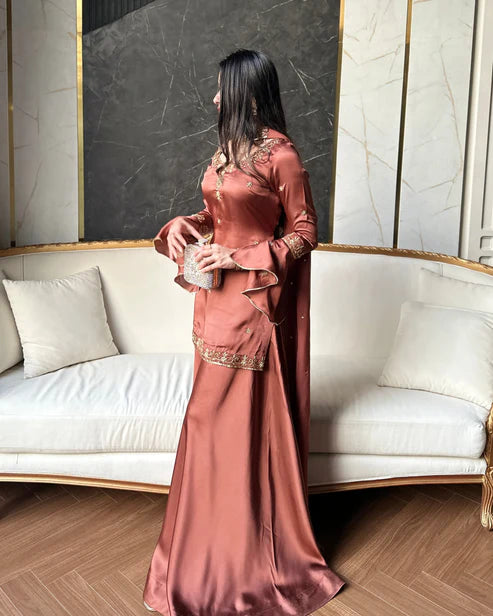 Roop Sheesha Silk Neck with Handwork