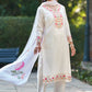 White Embroidered Chinon Solid Straight Kurta With Dupatta Set