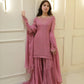 SOLID LILAC KURTA GHARARA WITH DUPATTA