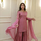 SOLID LILAC KURTA GHARARA WITH DUPATTA