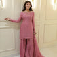 SOLID LILAC KURTA GHARARA WITH DUPATTA