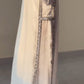 Ivory Silk Straight Kurti Set with Silver Crystal Stone Work & Dupatta