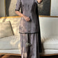 Husn Grey Sheesha Silk with Black