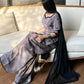 Husn Grey Sheesha Silk with Black