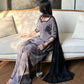 Husn Grey Sheesha Silk with Black